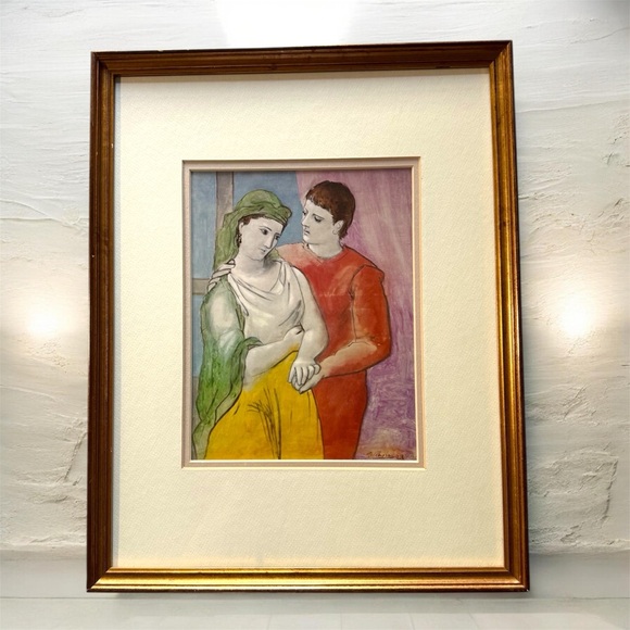 Other - Pablo Picasso “The Lovers” 1923 Framed Art Print 15x19 Gold Wall Decor